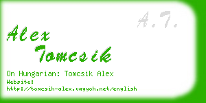 alex tomcsik business card